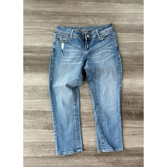 Delia’s Taylor Cropped Capri Jeans Size 1 Embroidered Juniors M1 - Picture 1 of 5